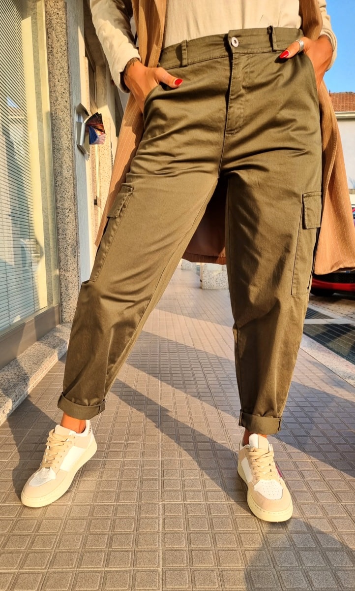 Pantalone cargo verde