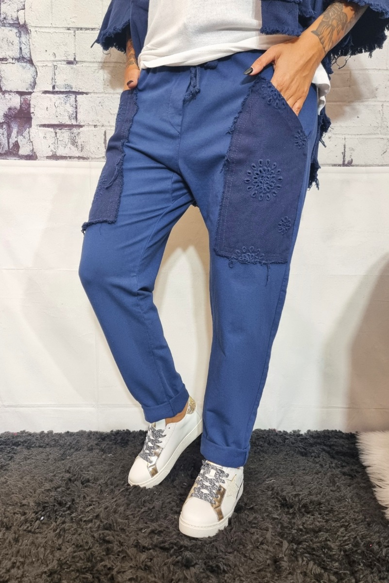 Pantalone welly blu